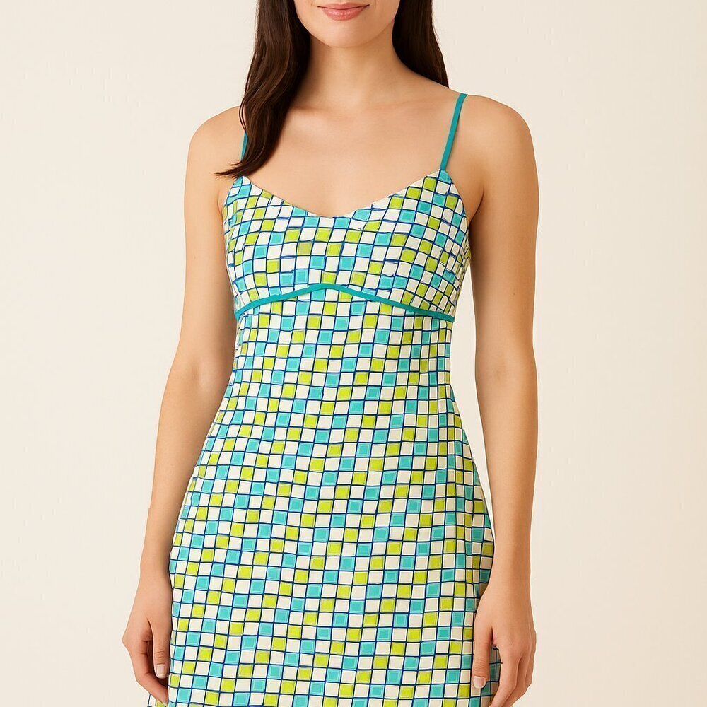 Lusana Organic Cotton Geometric Mini Dress Size Small Sample NWOT